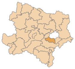 Lage des Bezirks Mödling im Bundesland Niederösterreich (anklickbare Karte)