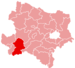 Lage des Bezirkes Scheibbs in Niederösterreich