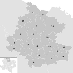 Lage der Gemeinde Bezirk Horn im Bezirk Horn (anklickbare Karte)