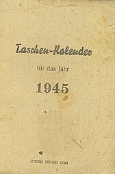 Kalender 1945 10x7 cm groß