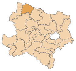 Lage des Bezirks Waidhofen an der Thaya im Bundesland Niederösterreich (anklickbare Karte)