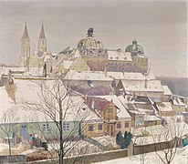 Das Stift im Winter 1924, Gemälde von Max Kahrer (* 1878; †1937)